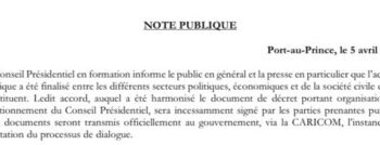 L'accord politique entre les secteurs constituant le Conseil présidentiel est finalisé