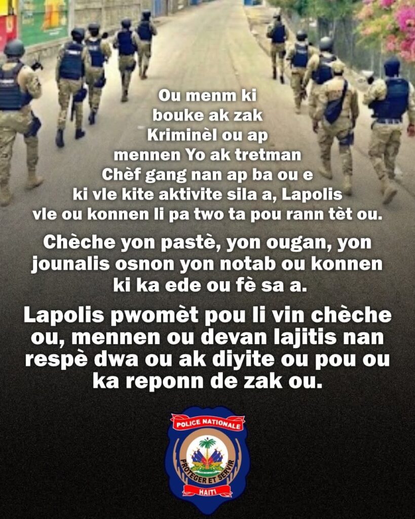 FB IMG 1771030494268 1 La PNH demande aux membres des gangs armés de « se repentir » et de « se rendre »
