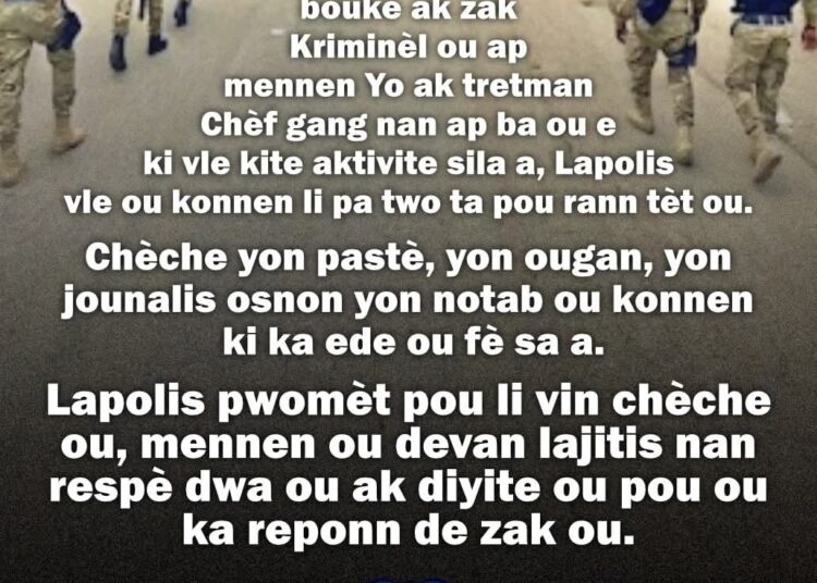 FB IMG 1771030494268 La PNH demande aux membres des gangs armés de « se repentir » et de « se rendre »