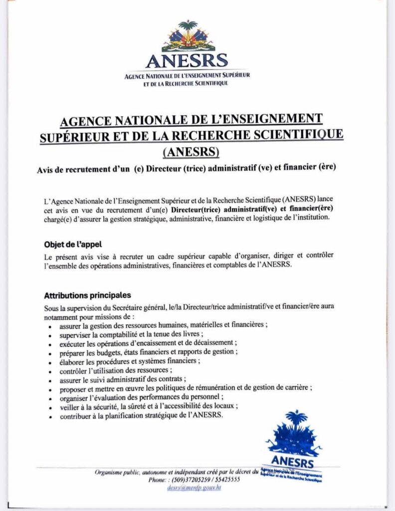 Avis de recrutement d’un Directeur administratif et financier pour l’ANESRS 2 IMG 20260213 WA0057 Avis de recrutement d’un Directeur administratif et financier pour l’ANESRS