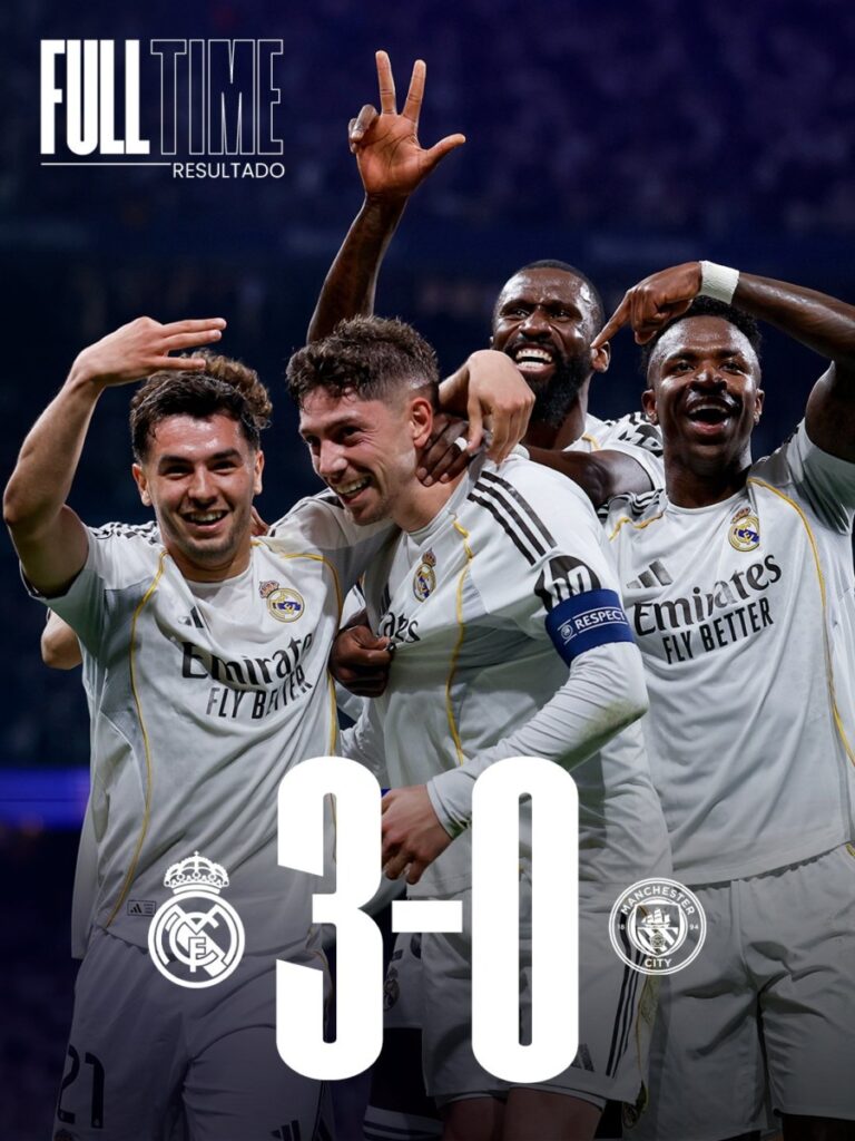 Avec un triplé de Valverde, le Real Madrid écrase Manchester City 2 20260311 184603 Avec un triplé de Valverde, le Real Madrid écrase Manchester City