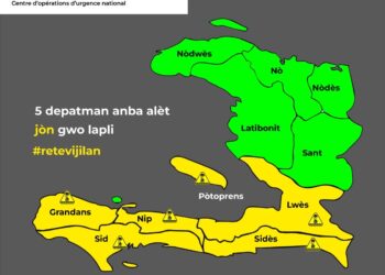 Haïti-Intempéries : alerte jaune sur cinq départements