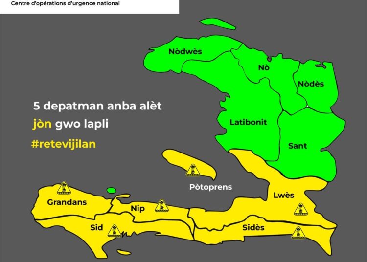 HVQgKiuXEAA3wQ2 Haïti-Intempéries : alerte jaune sur cinq départements